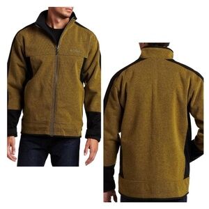 Columbia Men Grade Max Soft-shell Jacket Size M Omni Heat Wool Golden Green